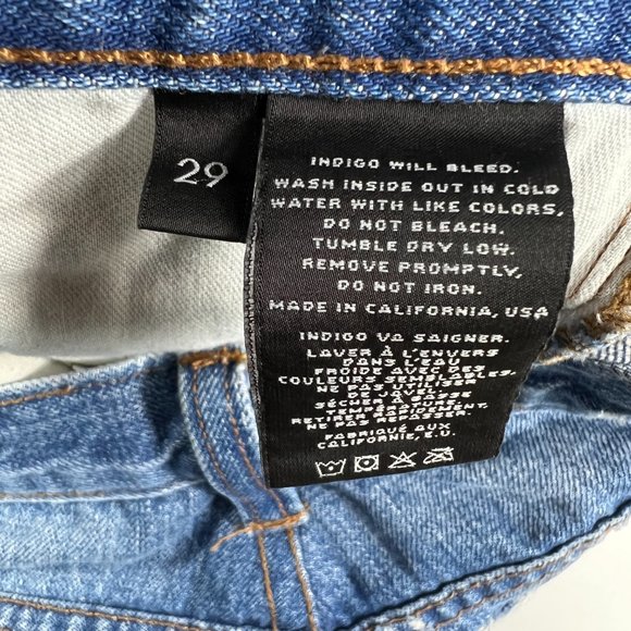 J Brand Jean Shorts Women 29 Libra Mid Rise Blue Distressed Cut Off Denim Cotton - Picture 7 of 15